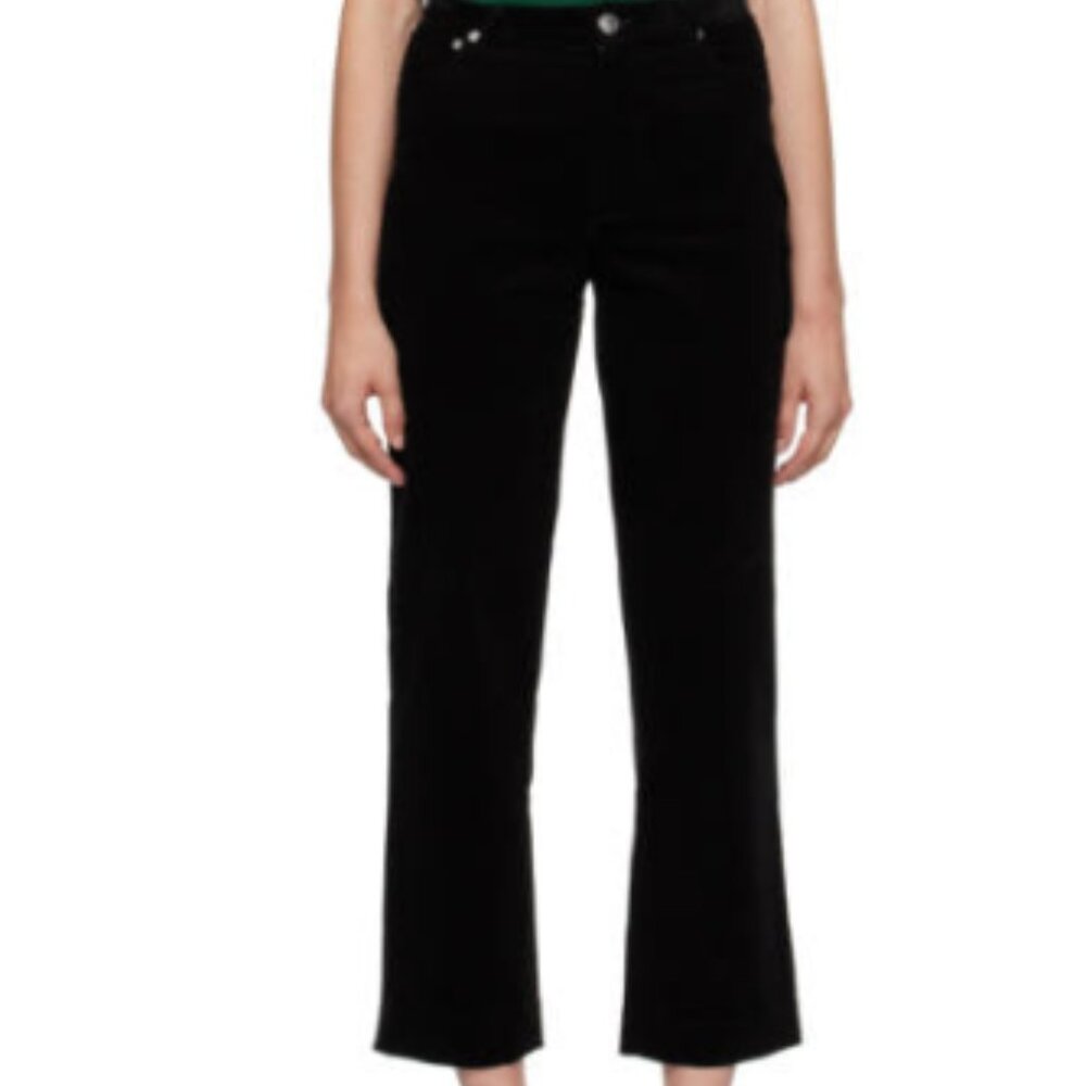A.P.C. Black Cropped Cord Jeans